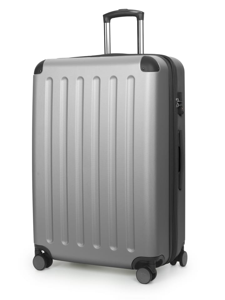 Spree - Großer Reisekoffer Aufgabegepäck Koffer 75cm, TSA, 119 L in Silber