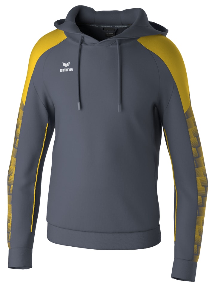 Herren Kapuzensweat in slate grey/gelb