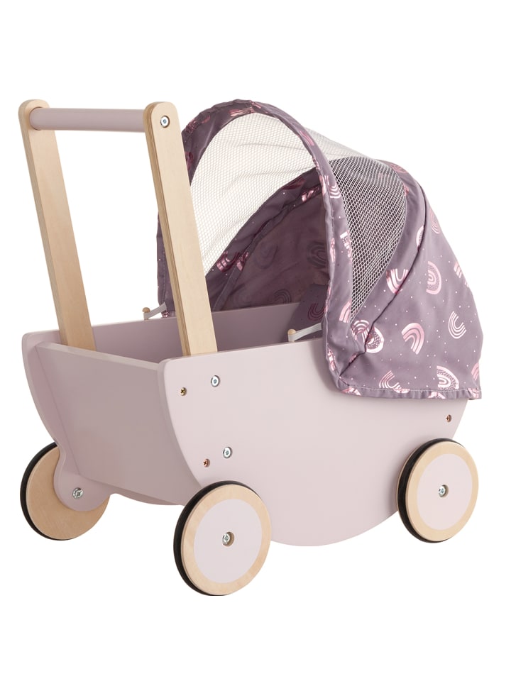 Puppenwagen "Rainbow" aus Holz mit faltbarem Verdeck ab 1 Jahr