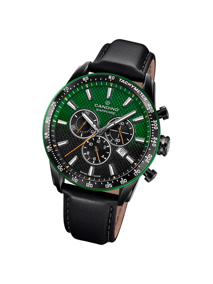 Chronograph-Armbanduhr Candino Sport schwarz groß (ca. 45mm)