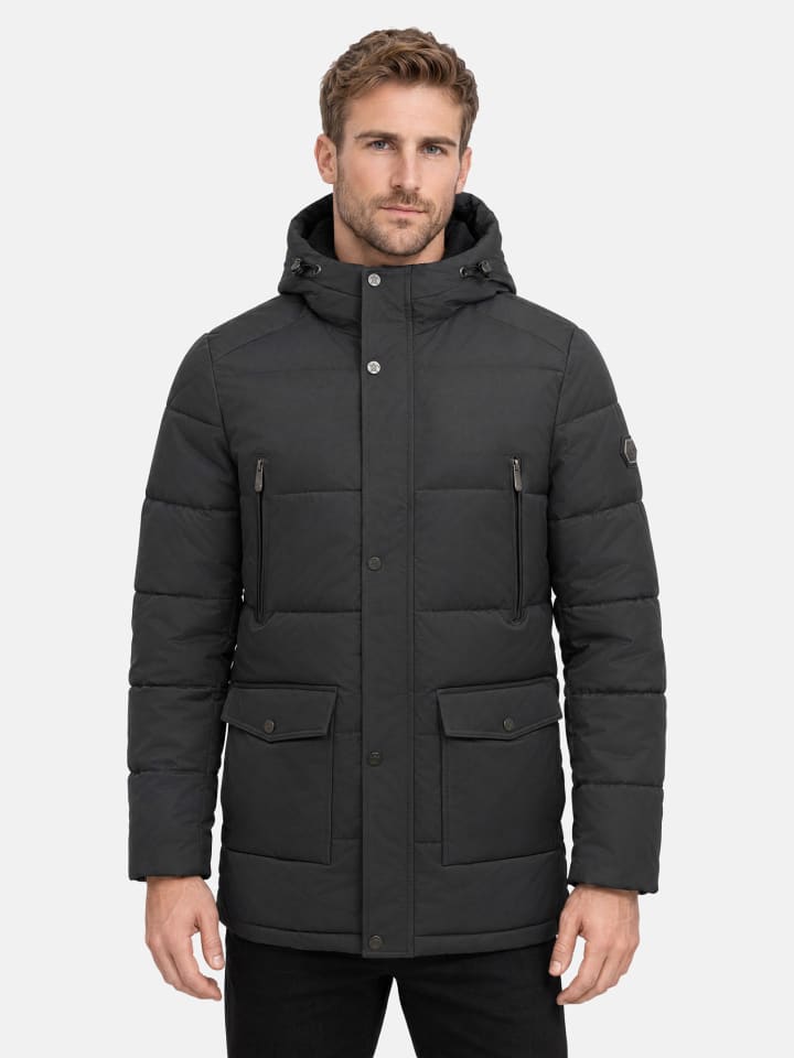 Winterjacke "A823" - mit Kapuze - in Anthrazit