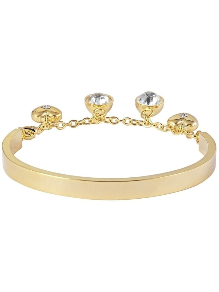 Damen Armband – Armreif aus Edelstahl mit Strass Steinchen 17 cm in gold
