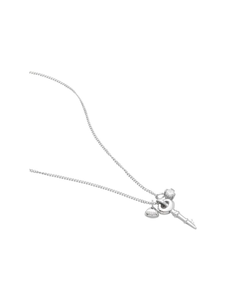 Fossil Damencollier aus Edelstahl in Silber