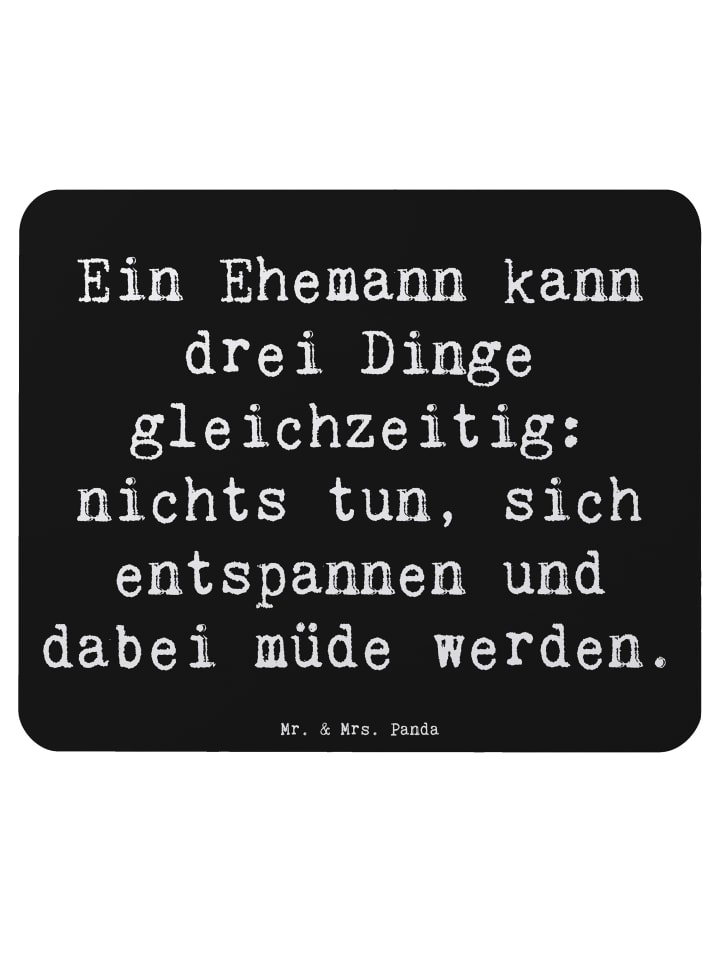 Mauspad Ehemann Fähigkeiten mit Spruch in Schwarz