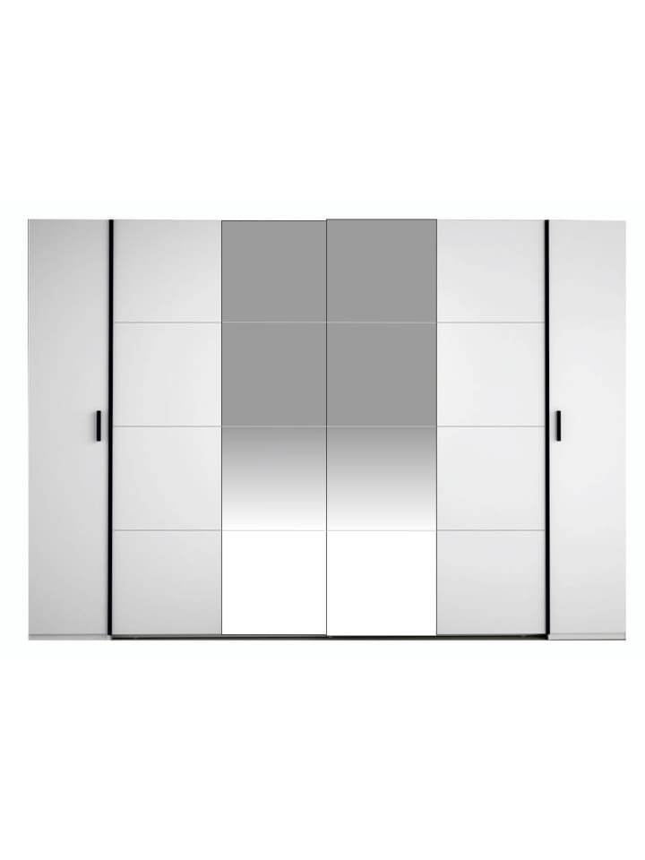Dreh-/Schwebetürenschrank Store weiß / Spiegel / schwarz 269 / 61 / 207cm