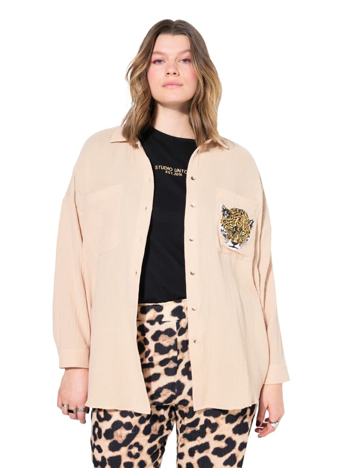 Hemdbluse in beige
