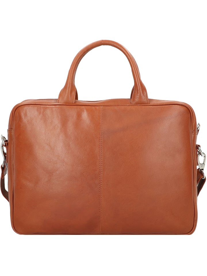 Aktentasche Leder 39 cm Laptopfach cognac