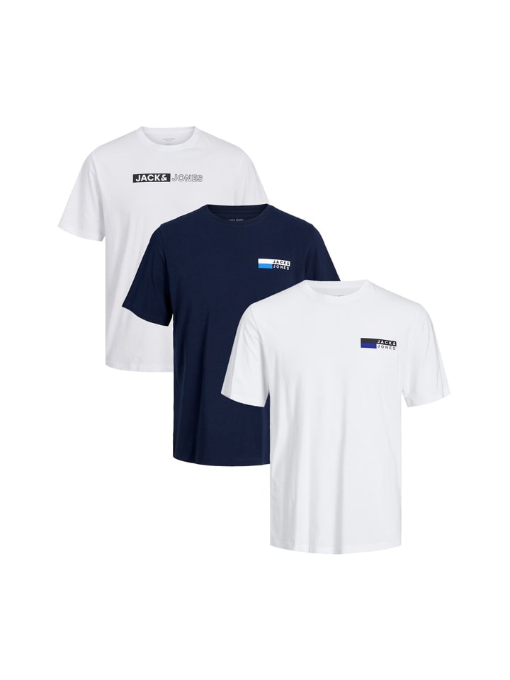 T-Shirt Corp in Weiß / blau