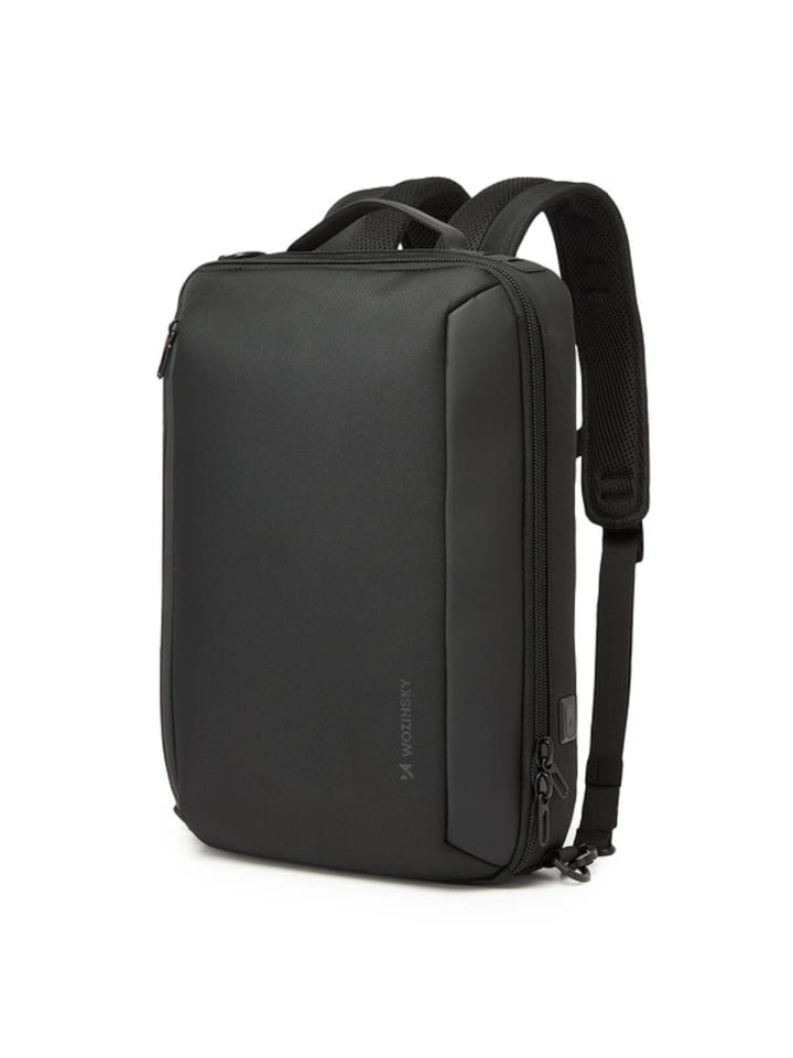 Wozinsky Premium 15,6'' Laptop-Rucksack/Tasche mit Riemen - Schwarz in Schwarz