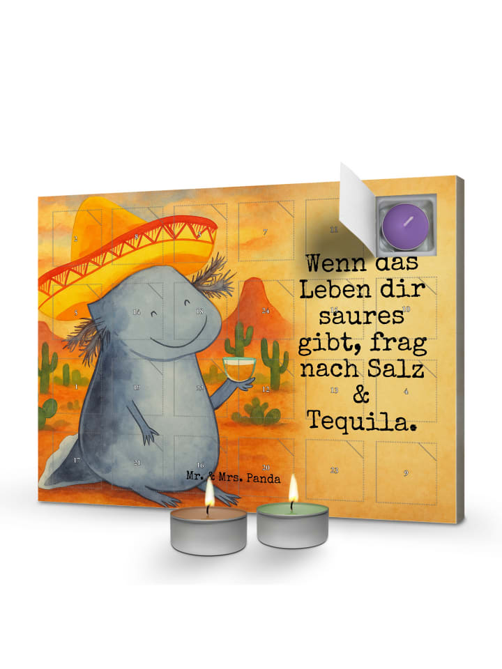 Adventskalender Axolotl Tequila Design mit Spruch in Weiß