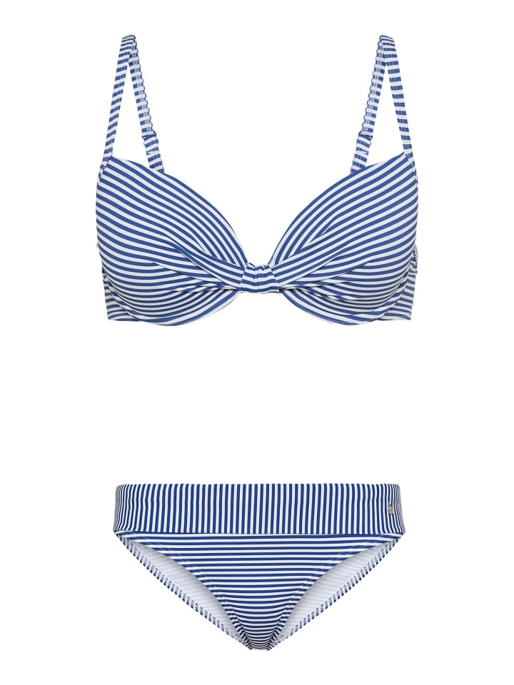 Bügel-Bikini in hellblau-weiß