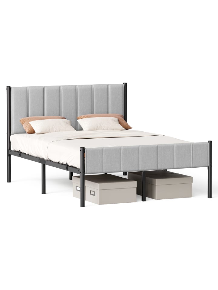 Bettgestell Dupon in Grau - (B)141.5 x (H)104 x (T)207 cm