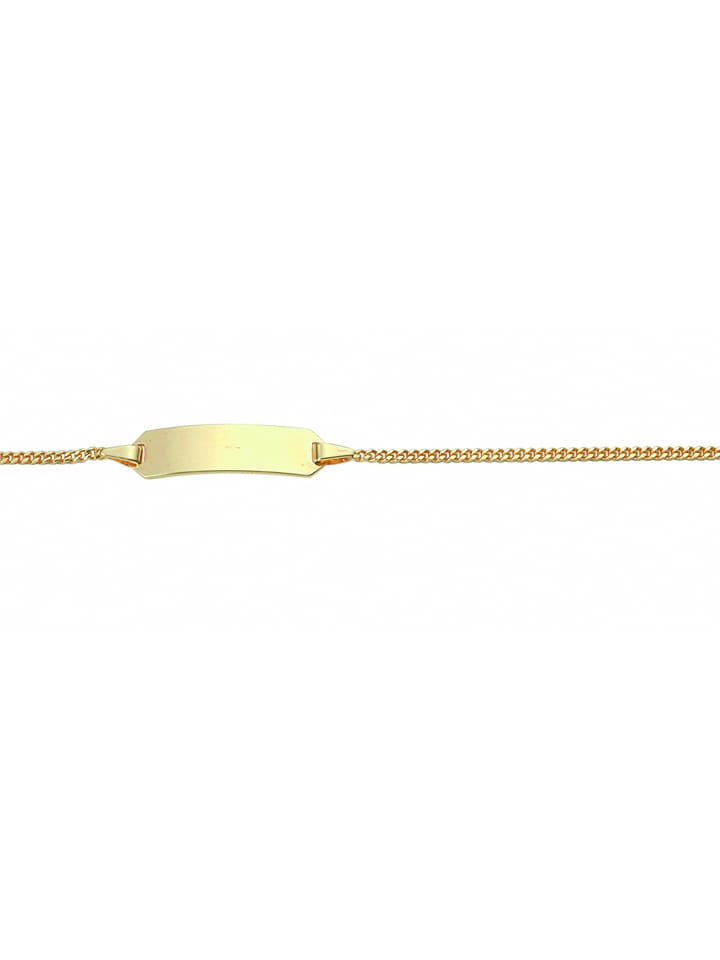 Damen 333 Gold Flach Panzer Armband 14 cm Ø 1,4 mm in gold