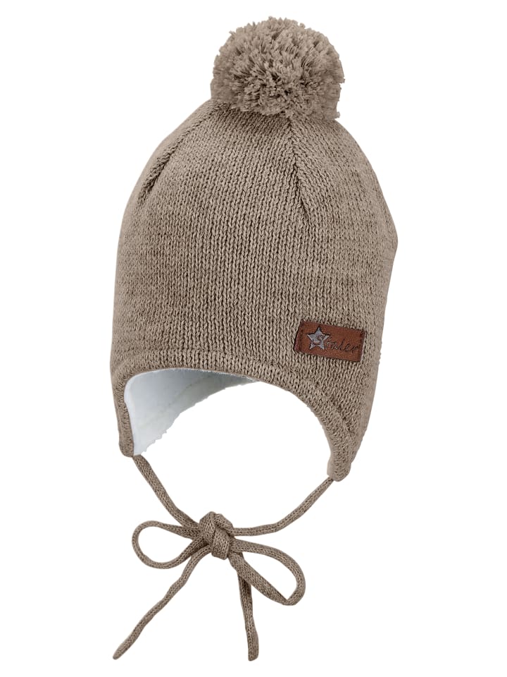 Strickmütze Bommelmix in braun