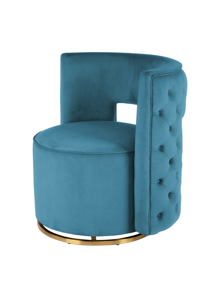 Sessel Drehsessel Beverly 125 in petrol - gold