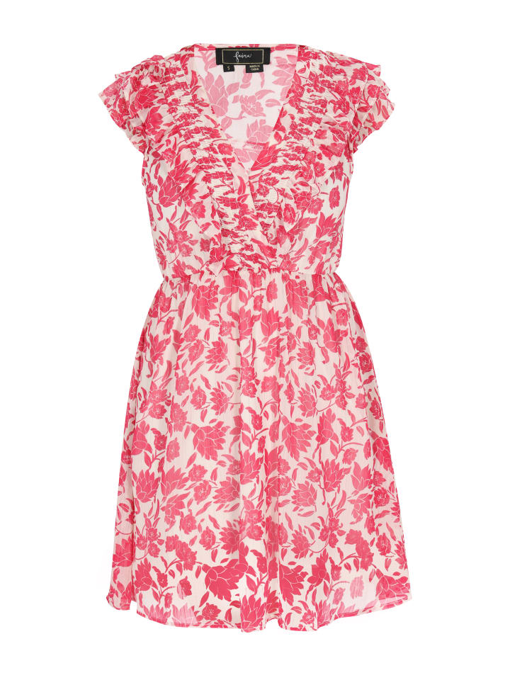 Women Dress in pink white