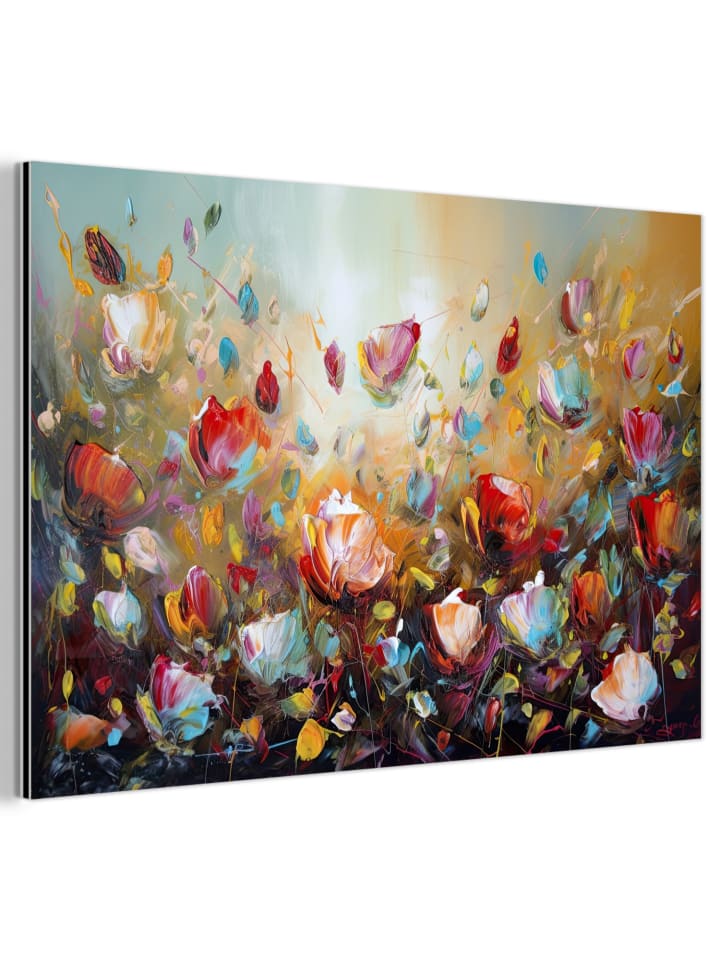 Metallbild Blumenmeer