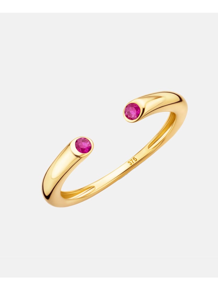 Ring aus 375 Gelbgold mit Rubin