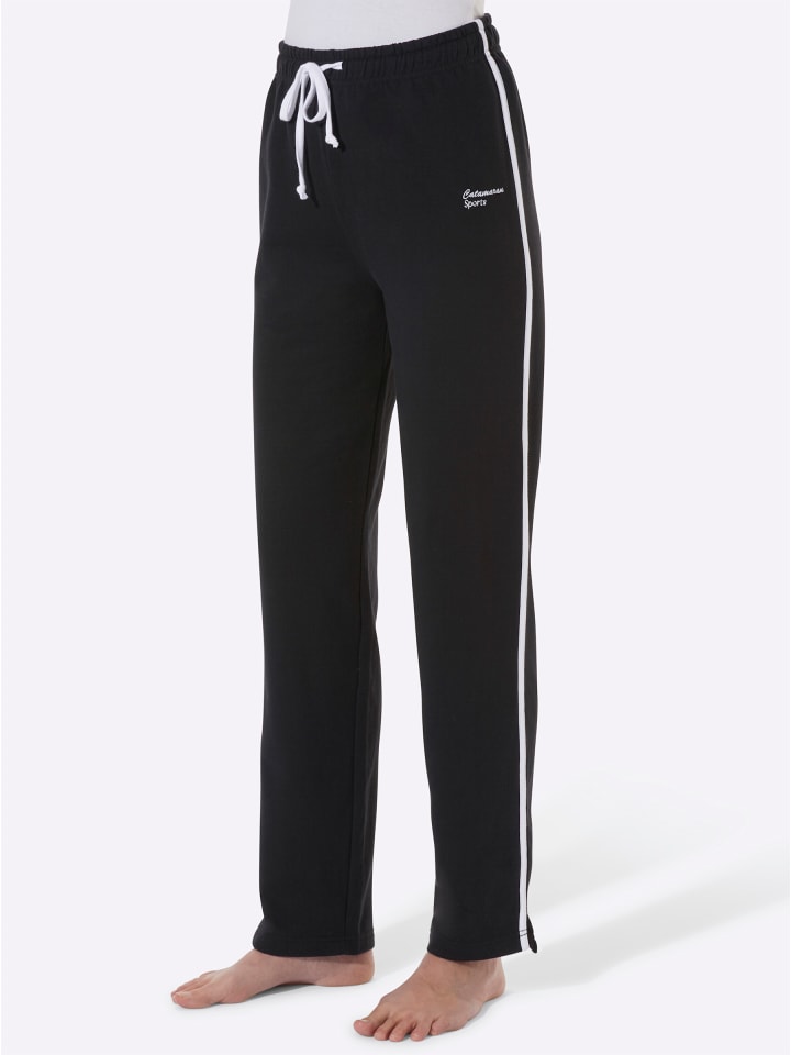 Freizeithose in schwarz-weiß