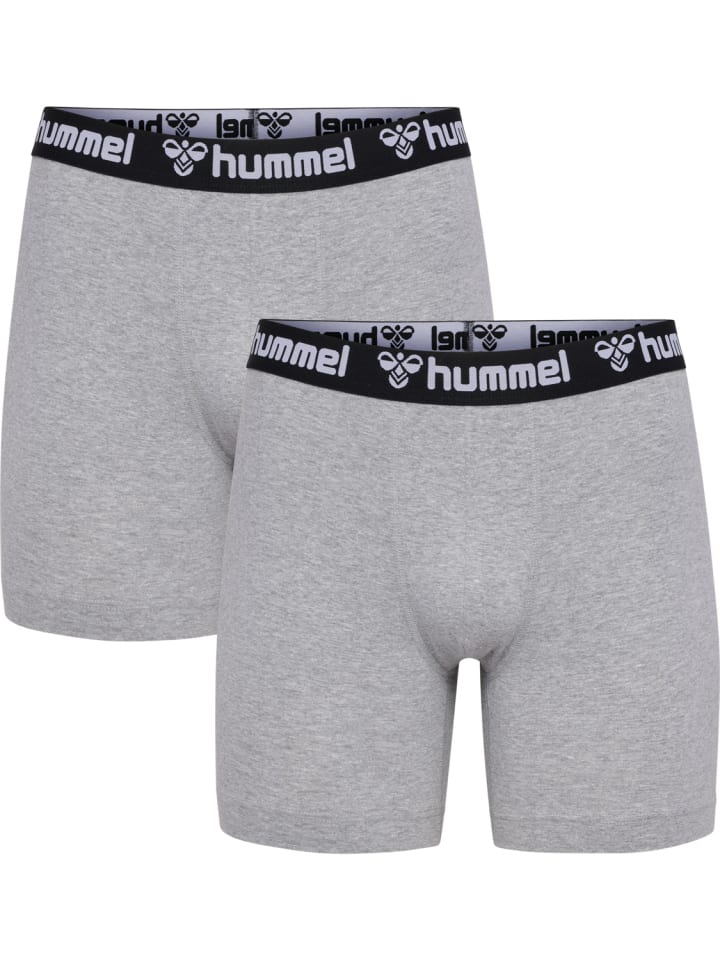 2-er Pack Retro Boxershorts Trunks Set Unterwäsche HMLBOXERS in Grau