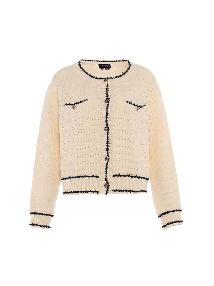 Damen Sweater in WOLLWEISS SCHWARZ