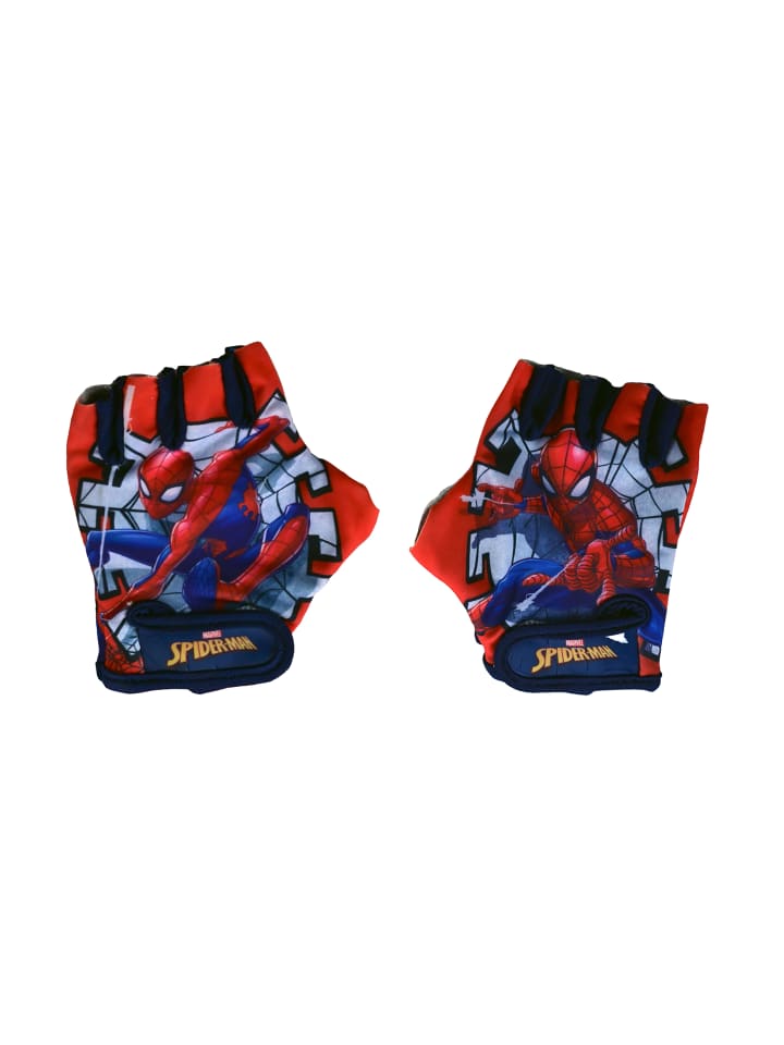 Kinder Fahrradhandschuhe Jungen Spider-Man fingerlos Einheitsgröße in Blau