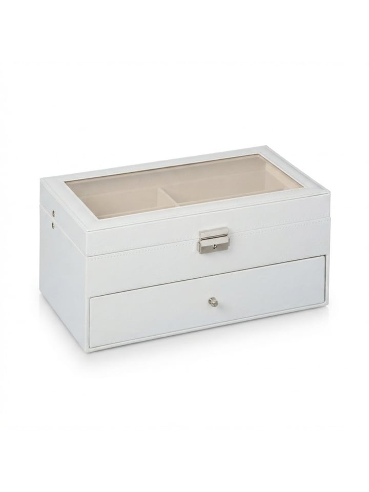 Brillenbox in Weiß - (B)33,5 x (H)15,5 x (T)19,5 cm