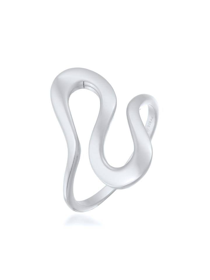 Ring 925 Sterling Silber Spirale, Wellen in Silber