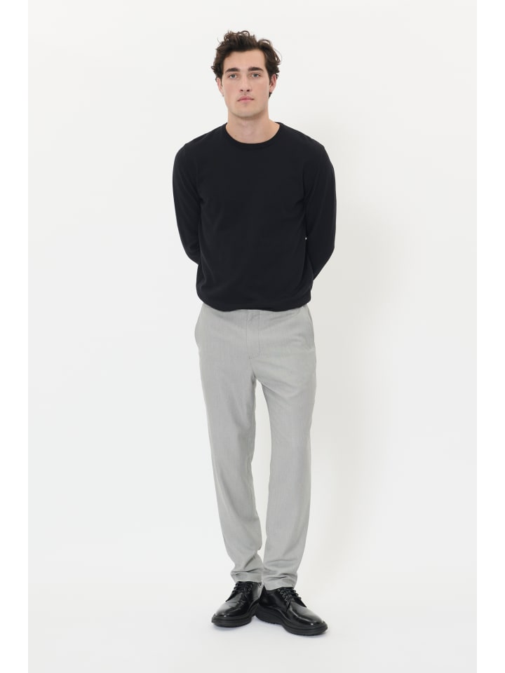 Casual Hose MAliam Gerade Passform in Light Grey Melange