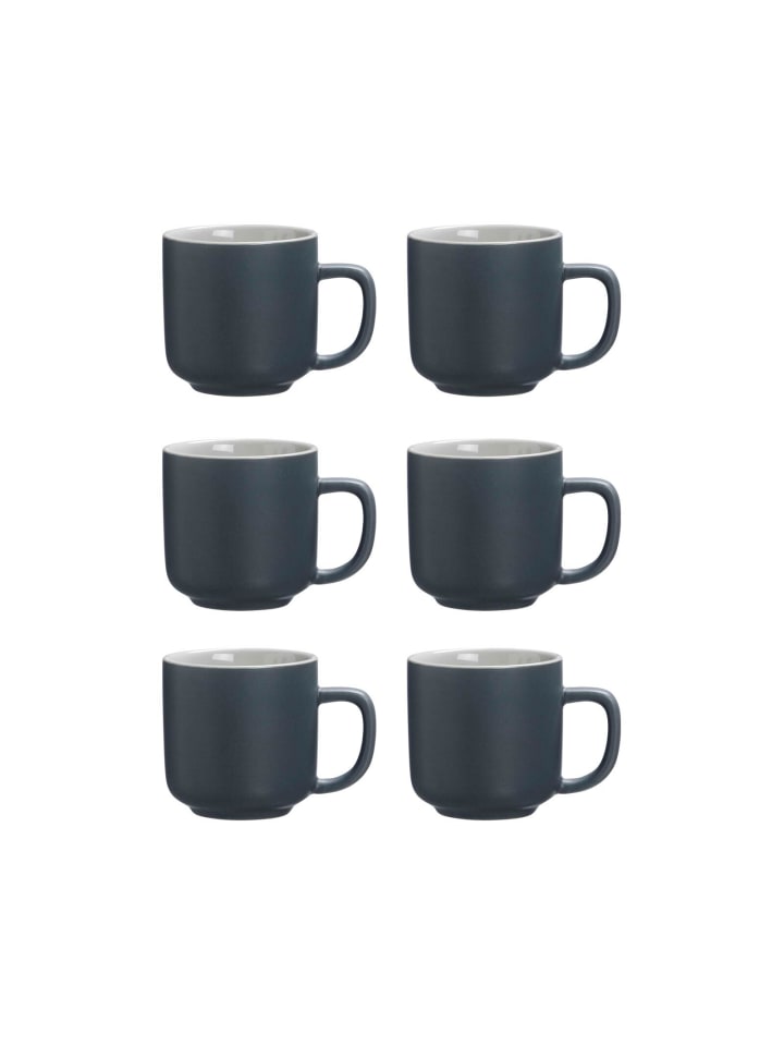 6er Set Espressotassen Jasper in Grau 100 ml