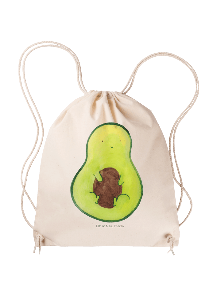 Sportbeutel Avocado mit Kern ohne Spruch in Creme