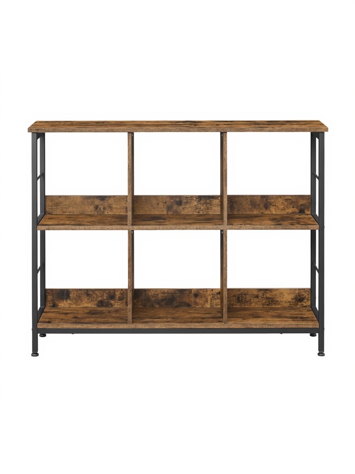 Bücherregal Barnet in Braun-Schwarz - (B)120 x (H)80 x (T)33 cm