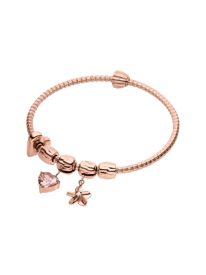 Armreif-Set LEI Glitter Heart M-L Rosegold