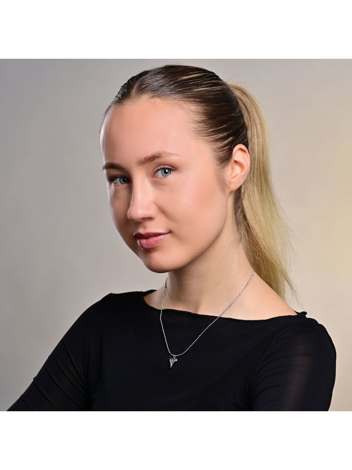 Damen Halskette mit Anhänger – Herz aus Edelstahl in silber