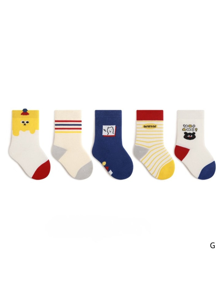 5er-Pack Kindersocken mit cooles Katzenmotiv