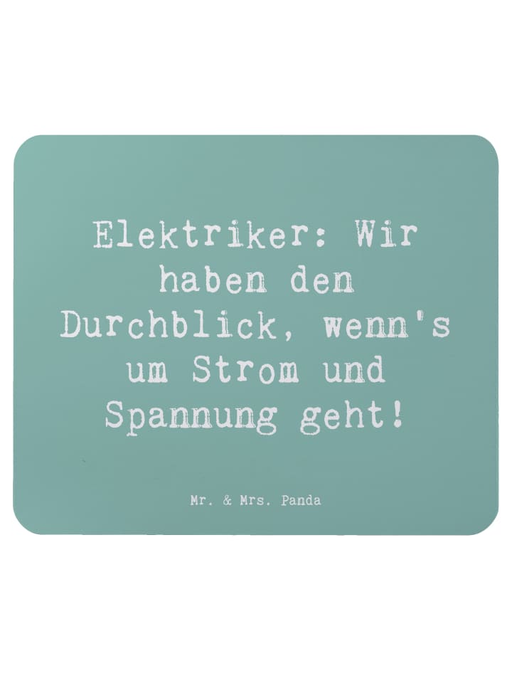 Mousepad Spruch Elektriker Durchblick mit Spruch in Meeresbrise