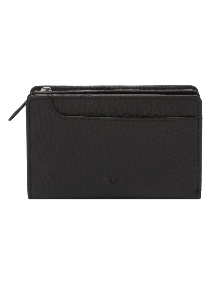 Hirsch Gloria Geldbörse RFID Schutz Leder 14.5 cm schwarz