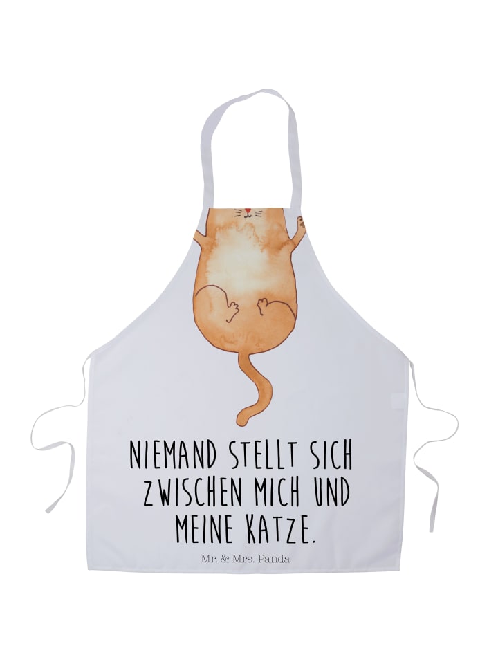 Schürze Katze Umarmen mit Spruch in Weiß