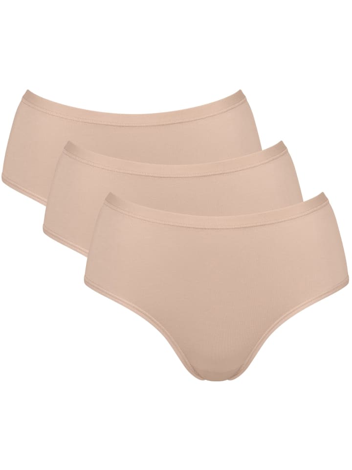 Baumwolle, Single-Jersey Bio Hüftslip 3er-Pack GO DAILY COTTON in beige