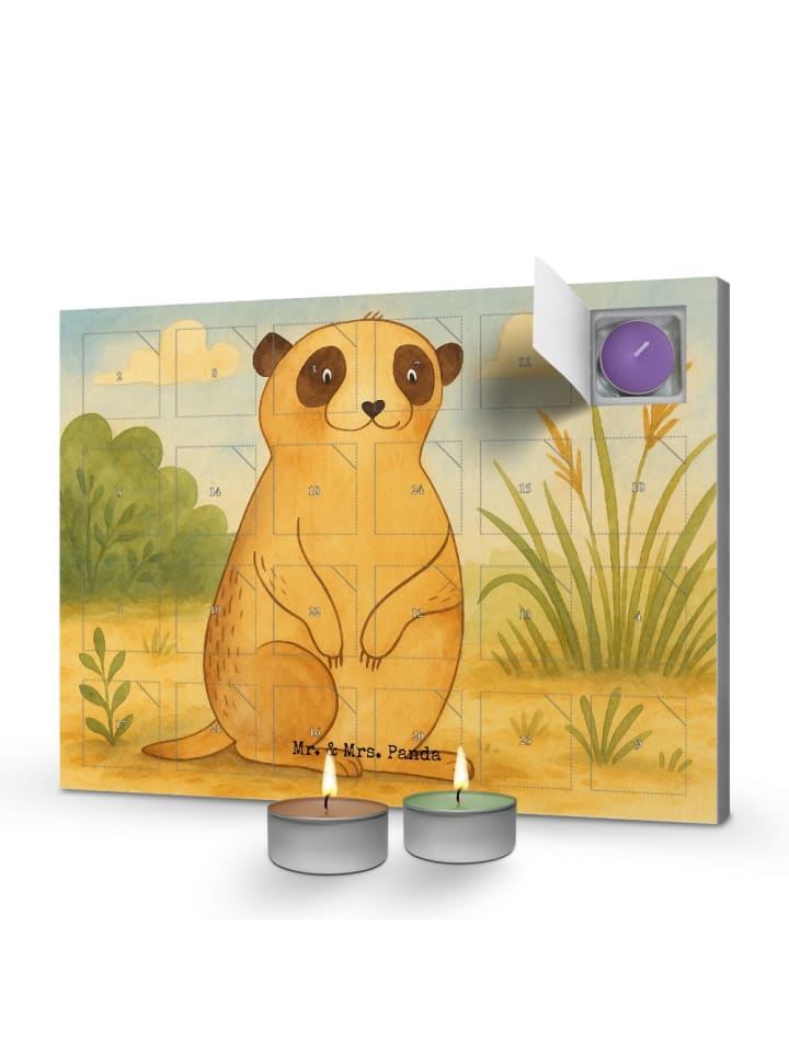 Adventskalender Erdmännchen Design ohne Spruch in Weiß