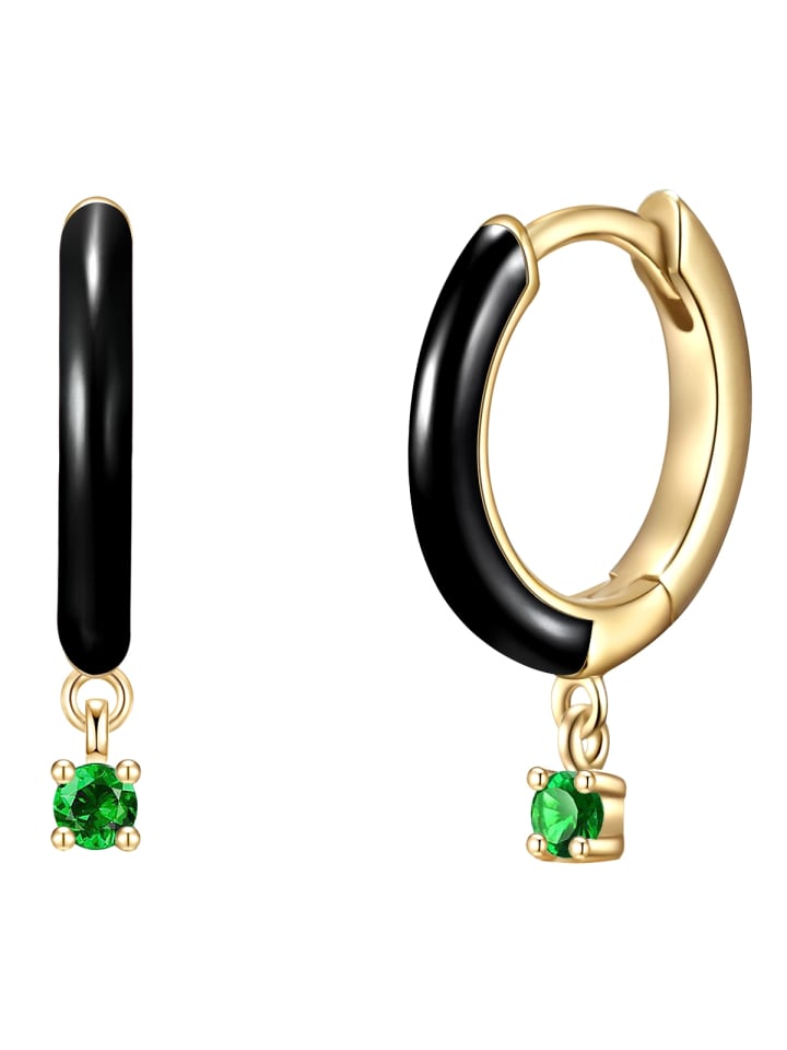 Creolen aus Sterling Silber mit Zirkonia in gelbgold