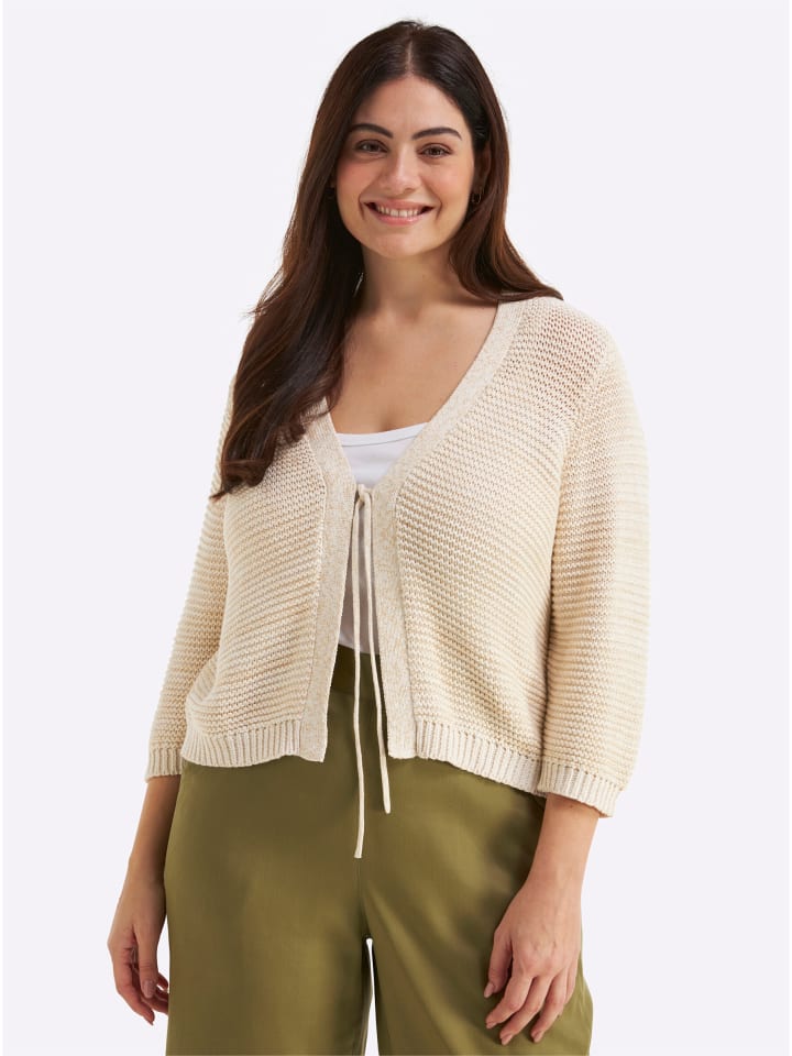 Strickjacke in champagner-goldfarben
