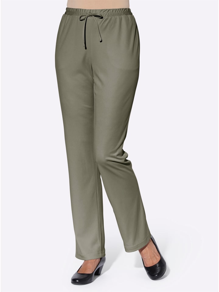 Jersey-Hose in khaki