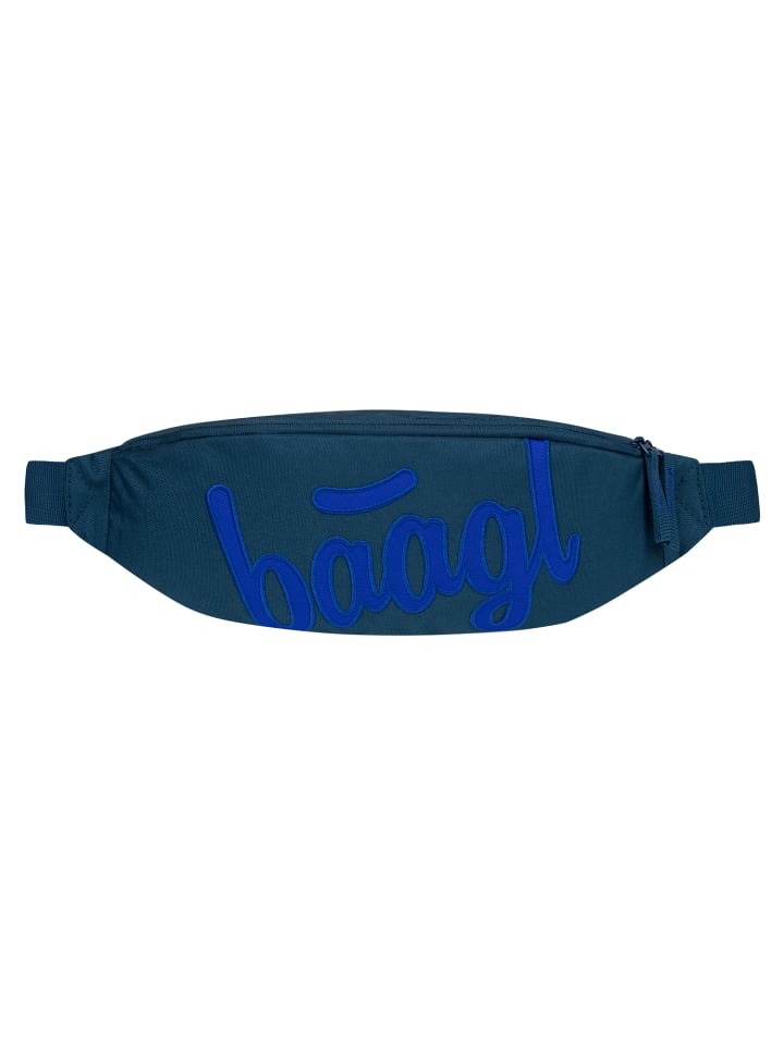 Bauchtasche Snap in Violett Logo Blau