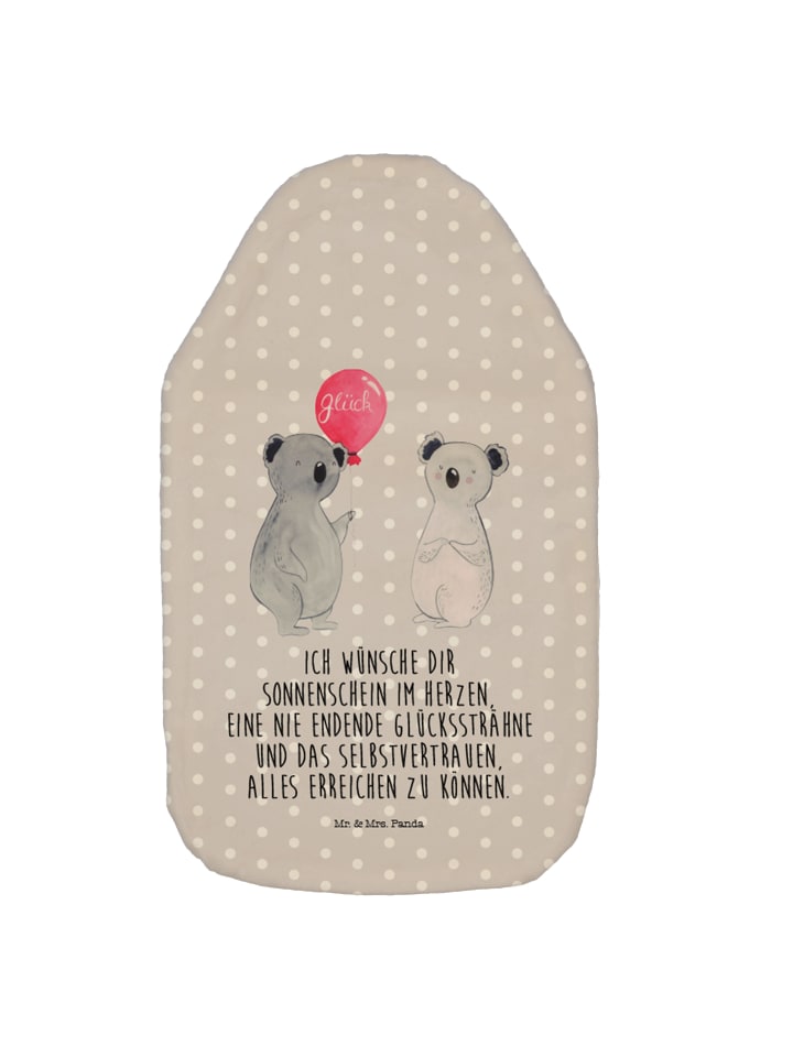 Wärmflasche Koala Luftballon mit Spruch in Grau Pastell