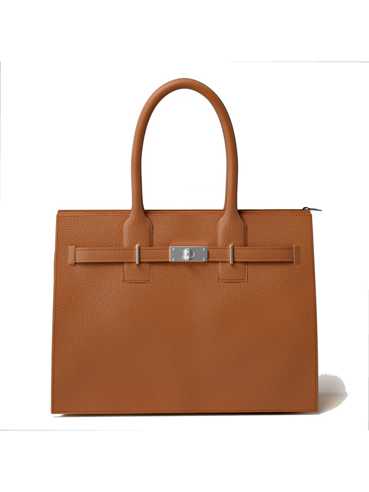 Henkeltasche Echt Leder in Cuoio scuro