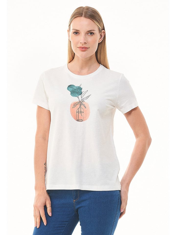 T-Shirt "WOR13313" in Cremeweiß