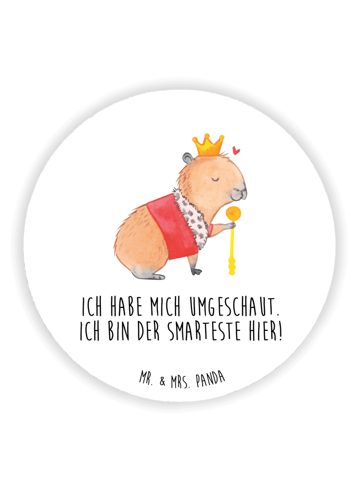 Magnet Capybara König mit Spruch in Weiß