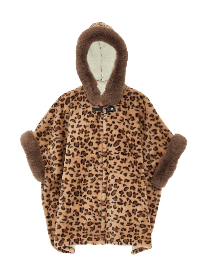 Damen Poncho in Braun