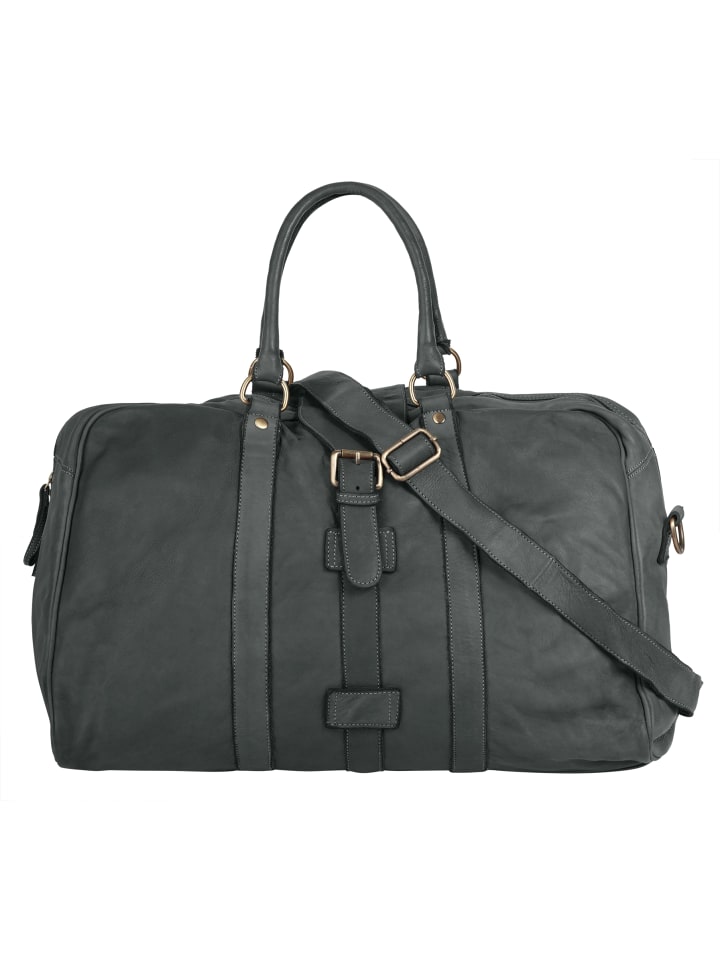 Reisetasche echt Leder in grau